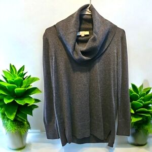 Loft Cowl Neck Gray womens sweater Sz M